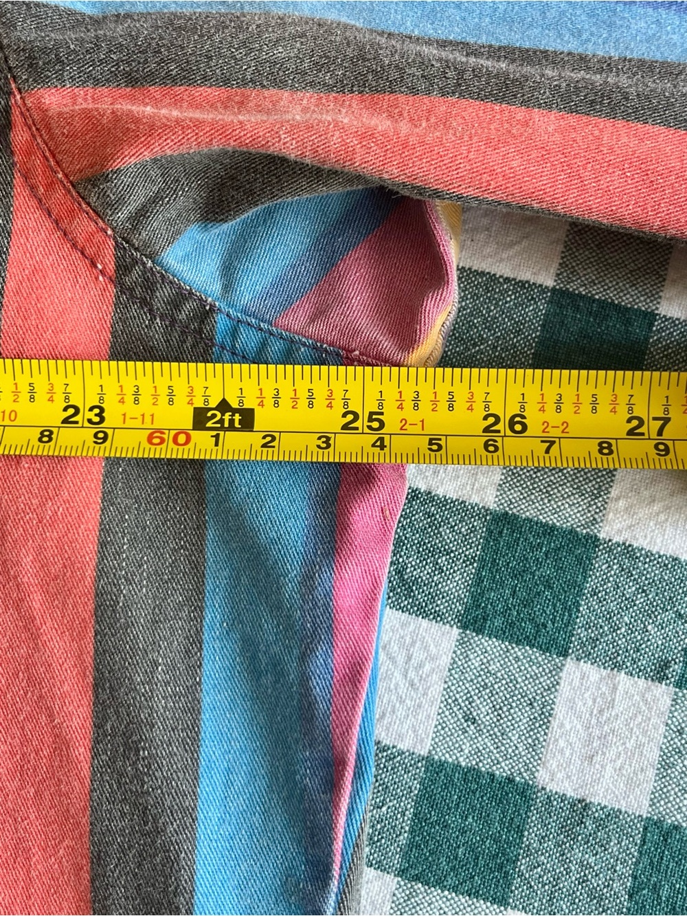 Rare 90’s Wrangler Brushpopper USA Striped Western X-Long Tails Shirt 17.5-35 - Picture 8 of 10